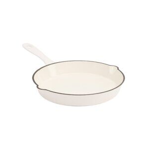 SMITH & CLARK White 8in Cast Iron Enamel Fry Pan